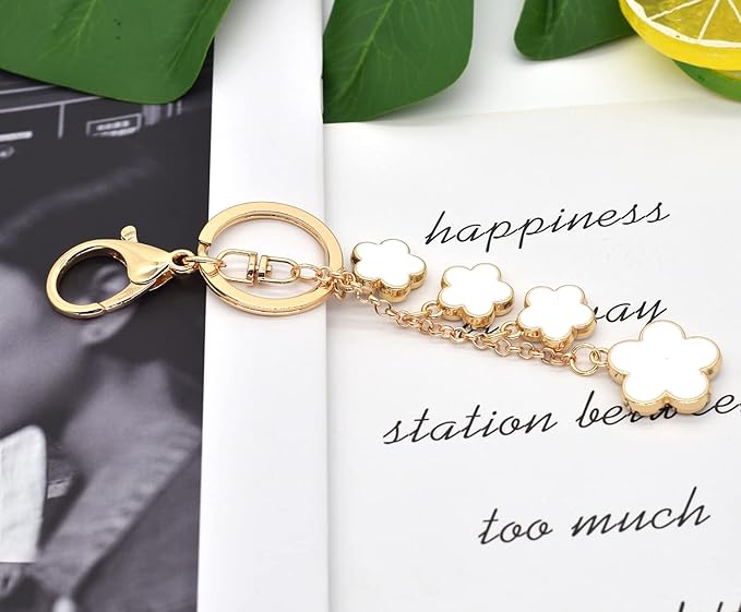 Keychains for Womens, Bag Charm Flowers Car Key Chain Key Ring Pendant for Purse, Handbag Bag Decoration