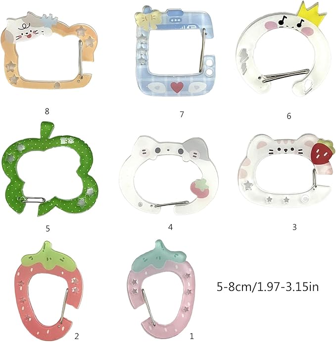 Carabiner Clip for Keys and Small Items Acrylic Pendant for Backpack Handbook Decoration Ita Bag Buckle Accessory