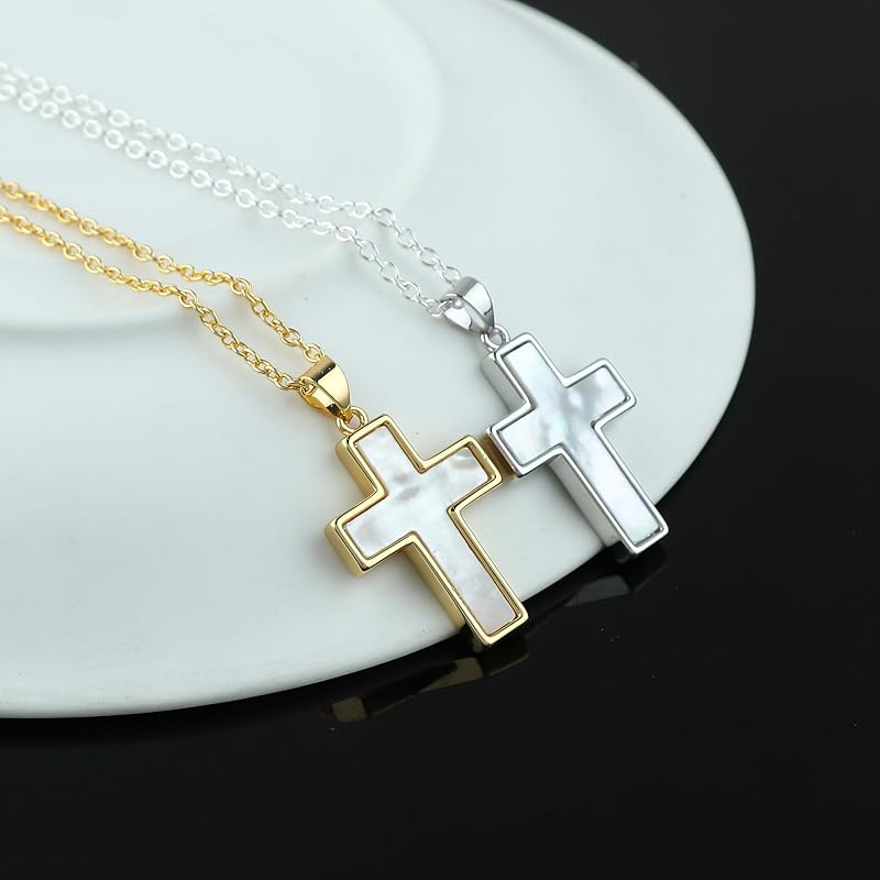 JOR Criss Cross Charm Pendant Necklace, Men & Women Unisex Jewelry, Dainty Gold & Silver Plated Chain Combo 18 inch (Pack of 2)