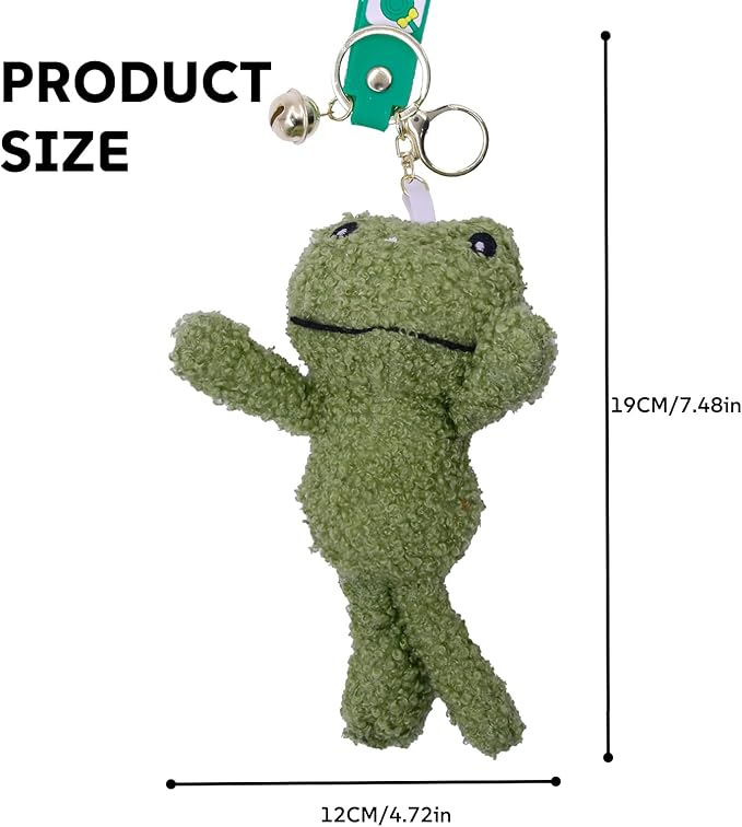 Cute Keychain Frog Plush Keychain Accessories Kawaii Keychains for Backpacks, Bags, Purse, Phone, Car Key Ring, Birthday Christmas Valentines Day New Year Gifts for Men Women