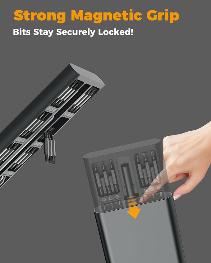 72 in 1 Electric Screwdriver Kit, 3.7V Dual-Head Precision Screwdriver Set with 3.5N.m Manual and 0.3N.m Mini Electric Screwdriver, Magnetic Case for Repair Cameras, Laptops, DIY Kits