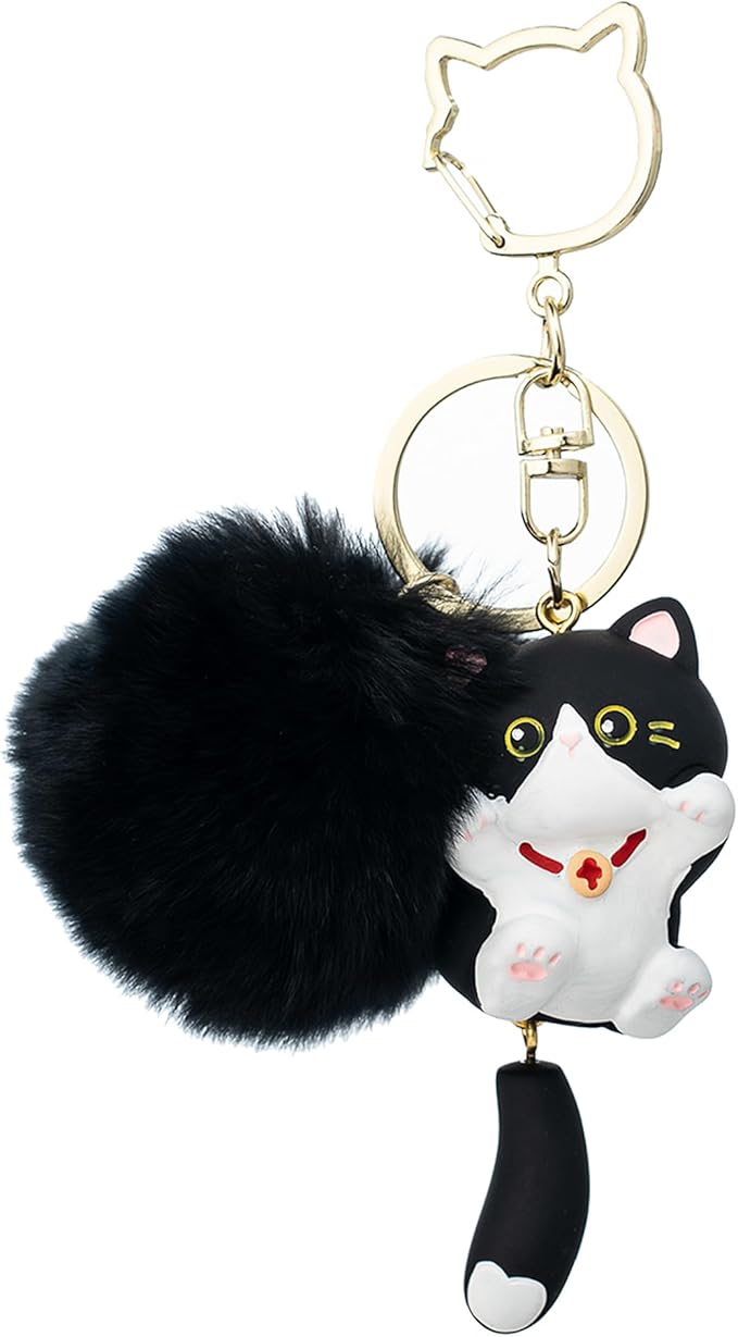 Cat Keychain bag charms for handbags Cute Keychains for Women Kawaii Cat Backpacks Accessories cat plush keychain