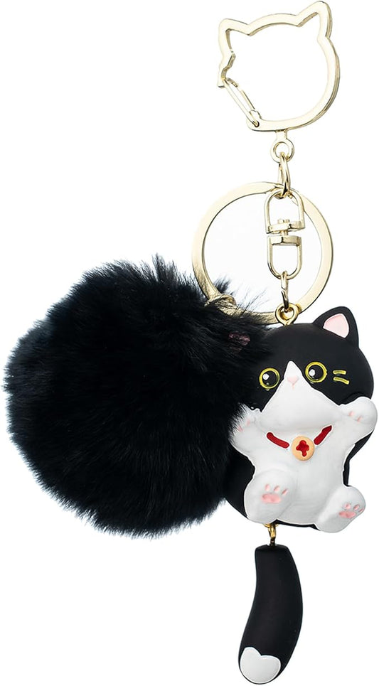 Cat Keychain bag charms for handbags Cute Keychains for Women Kawaii Cat Backpacks Accessories cat plush keychain
