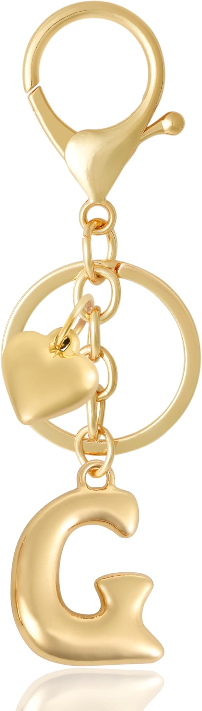Heart Bubble Letter Keychain for Women, Girls - Cute Keychain with Initial - Alphabet Keychain for Bag Charm, Handbag