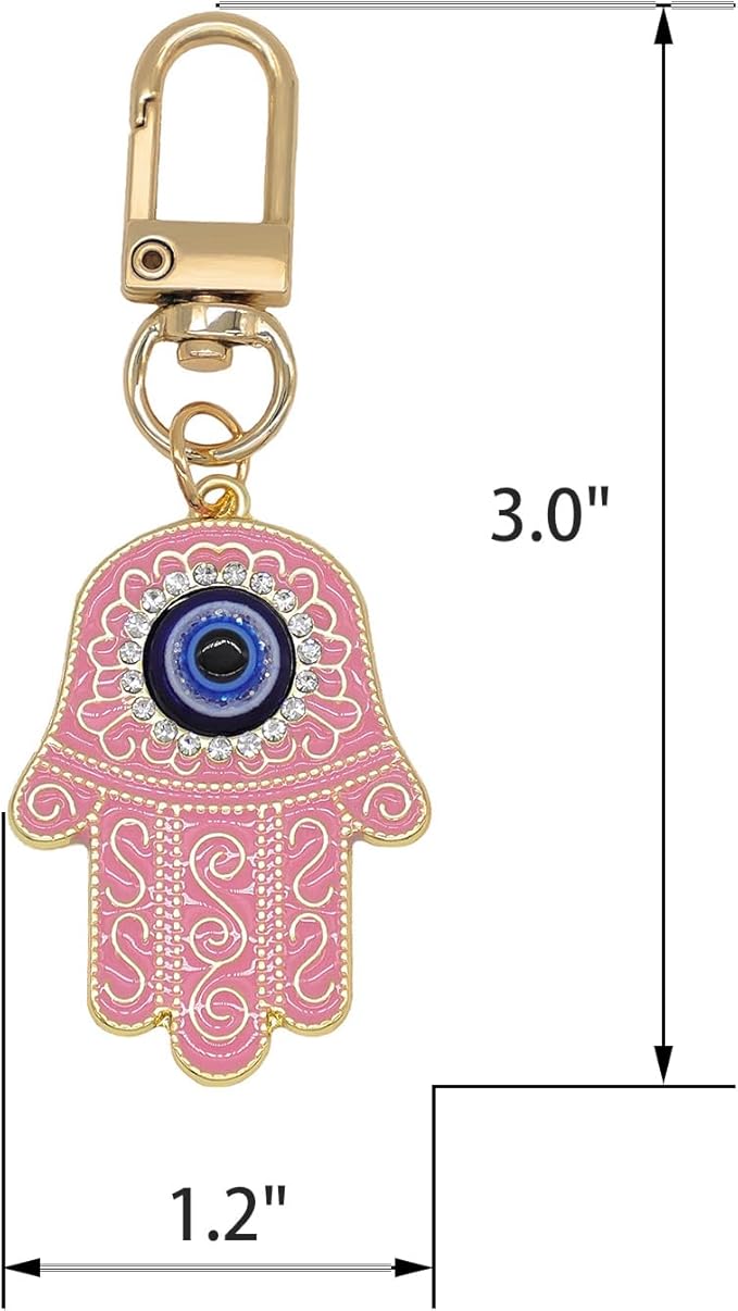 Evil Eye Keychain Hamsa Hand keychain Protection Charm for Men Women Car Key Ring Bag Purse Accessories
