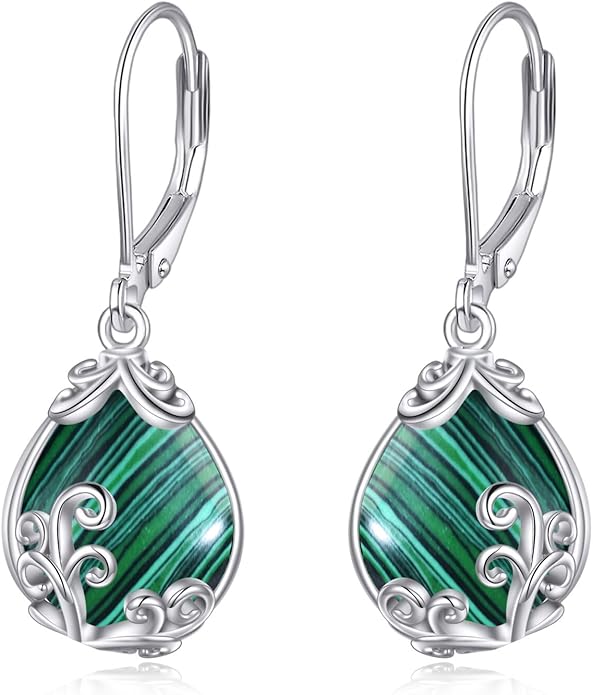 POPLYKE Celtic Filigree Teardrop Drop Dangle Earrings Sterling Silver Leverback Earrings Jewelry for Women