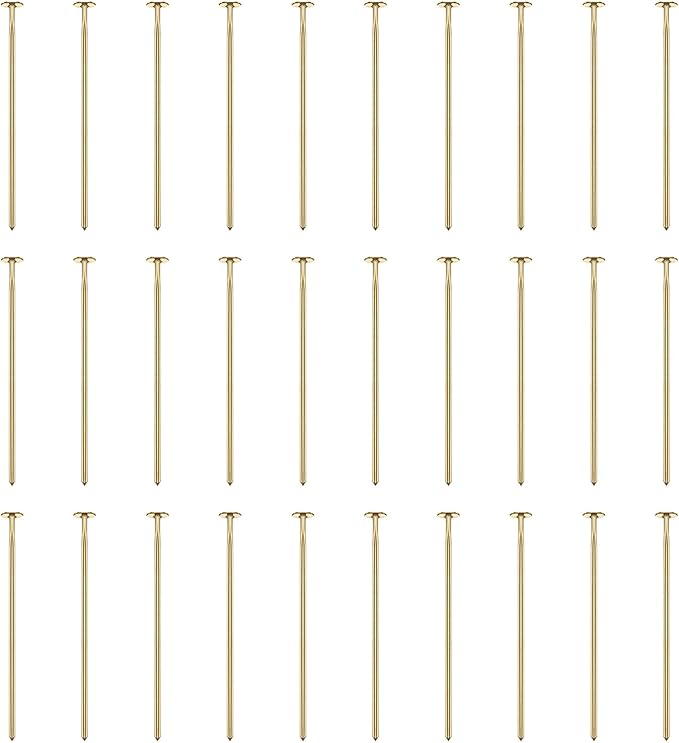 HARFINGTON 100pcs Flat Head Pins 0.79" 20mm Needles Bulk for Earring Pendant Necklace Bracelet Charm Jewelry Making Findings DIY Craft, 18K Gold