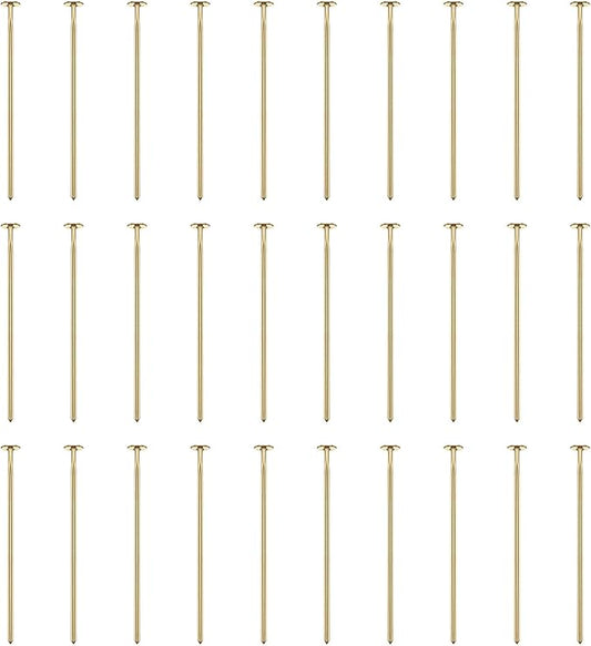 HARFINGTON 100pcs Flat Head Pins 0.79" 20mm Needles Bulk for Earring Pendant Necklace Bracelet Charm Jewelry Making Findings DIY Craft, 18K Gold