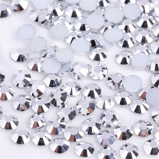 3000 Pieces SS12 3mm Flatback Rhinestones Clear Glass Round Gems Crystals for Nail Art DIY Crafts Clothes Shoes Bags （Silver）