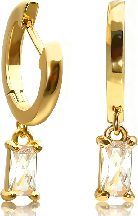 Gold Earrings for Women Trendy, Chunky Gold Huggie Stud Hoop Hypoallergenic Earrings, Jewelry Gifts for Best Friend