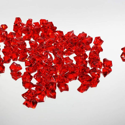 WGVI WGV Acrylic Ice Rock Crystals Treasure Gems for Table Scatters, Vase Fillers, Wedding, Banquet, Party, Event, Birthday Decor (Approx 150 pcs per Bag), 10 Bags, Red