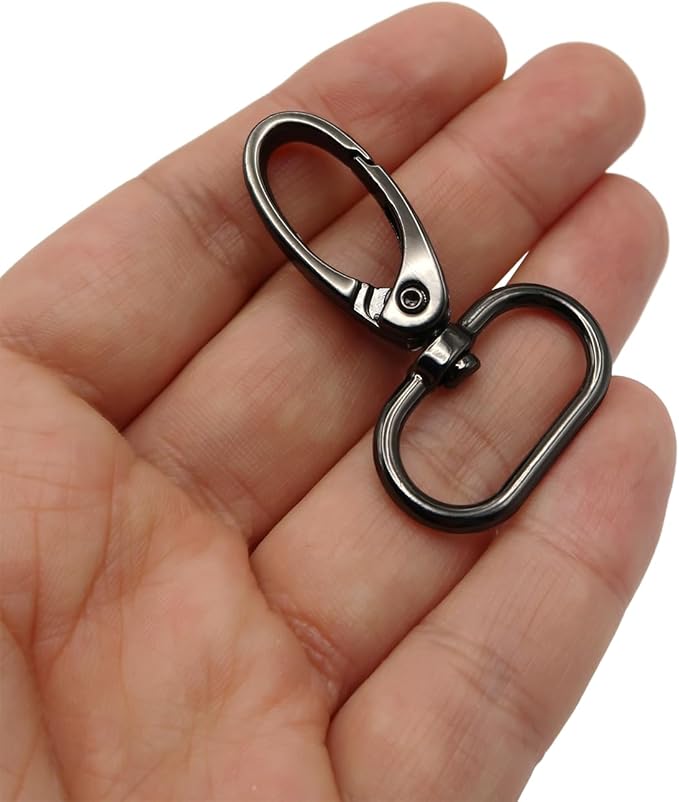 Swivel Lobster Claw Clasps 1 Inch 15pcs - Heavy Duty Metal Clasps with Secure Lock, Curved Snap Hooks for Bags, Jewelry Making, Keychains, Lanyards & DIY Craft Supplies (Gunmetal, 1 inch)