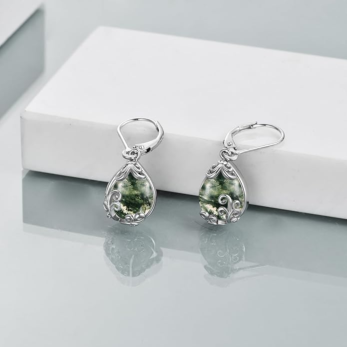 POPLYKE Celtic Filigree Teardrop Drop Dangle Earrings Sterling Silver Leverback Earrings Jewelry for Women