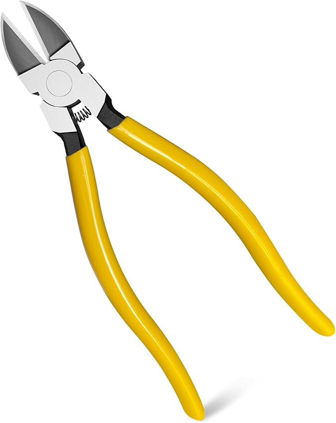 7-inch Ultra Sharp Side Cutter Set with Spring Loaded, Flush Cutting Pliers, Diagonal Cutting Plier for Jewelry Making, Electrical, Crafting, Flowers, Plastics