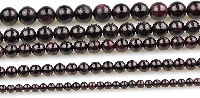 MJDCB Natural Stone Beads Garnet Round Loose Beads for Jewelry Making DIY Bracelet Necklace (4mm)