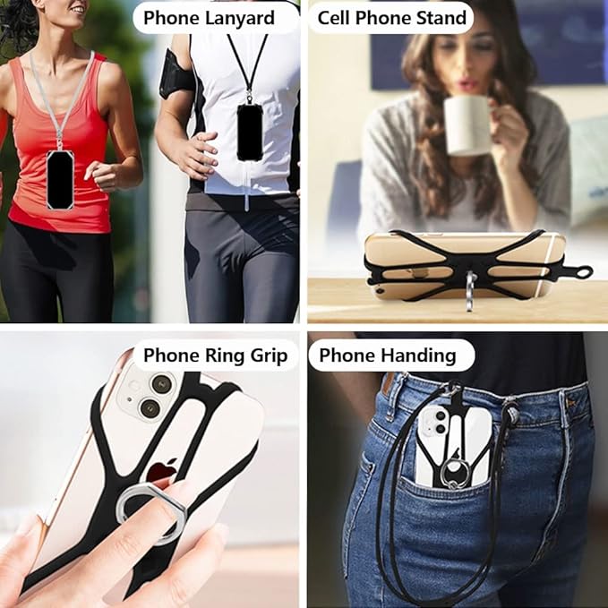 Cell Phone Lanyard Crossbody with Adjustable Neck Strap and Phone Ring Grip,Universal Lanyard for iPhone Lanyards