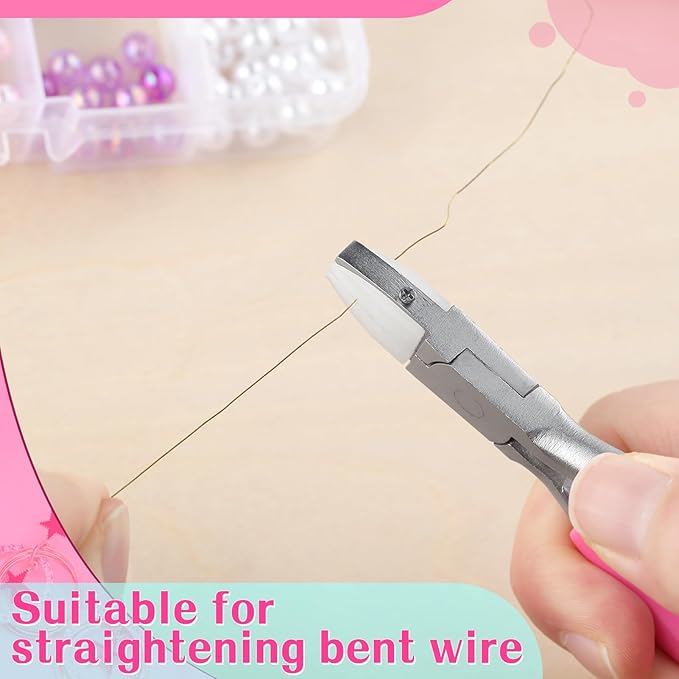 SPEEDWOX 3.5-Inch Double Nylon Flat Jaw Pliers for Jewelry Making Flat Nylon Jaw Pliers Small Plier Soft Jaws Plier Ring Bending Tool Jewelry Making Plyer Smooth Jaws Plyers