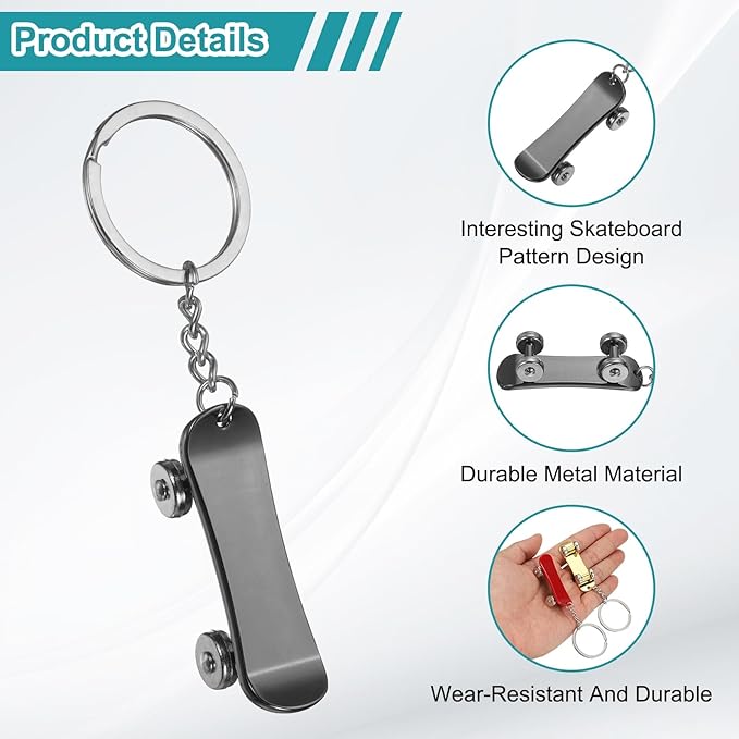 PATIKIL SkateBoard Keychain, Skate Board Key Chain Sport Pendant Key Rings Bag Backpack Decor Car Keychain