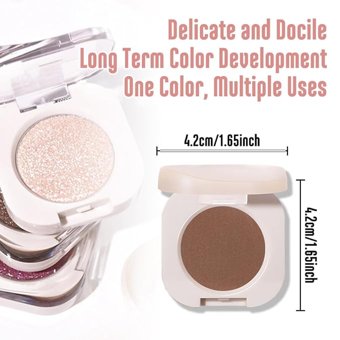 FeiCuiYun Matte Single Eyeshadow Palette Makeup for Green Blue Eyes, Dark Brown Matte Eyeshadow For Women, Holographic Multichrome Cream Iridescent Single Monochrome Eye Shadow Makeup