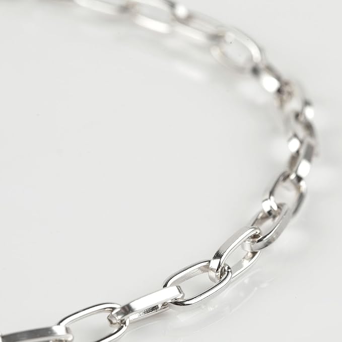 33 Feet Aluminum Chains for Jewelry Making Silver Plated Paperclip Necklace Chain Handmade DIY Chains Bulk with Jump Rings and Lobster Clasps