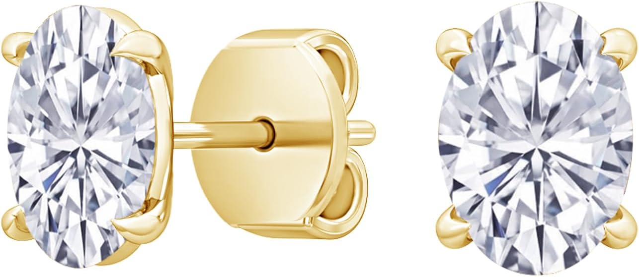 Houston Diamond District 1 to 10 Carat IGI Certified LAB GROWN Diamond Stud Earrings for women 4 Prong Push Back (E/F Color VS2/SI1 CLARITY)