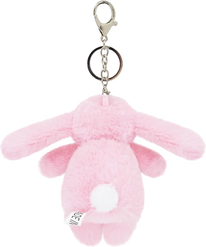 Cute 3.5" Bunny Bag Charm, Fluffy Rabbit Plush Keychain Purse Decoration, Great Gift for Women Girls
