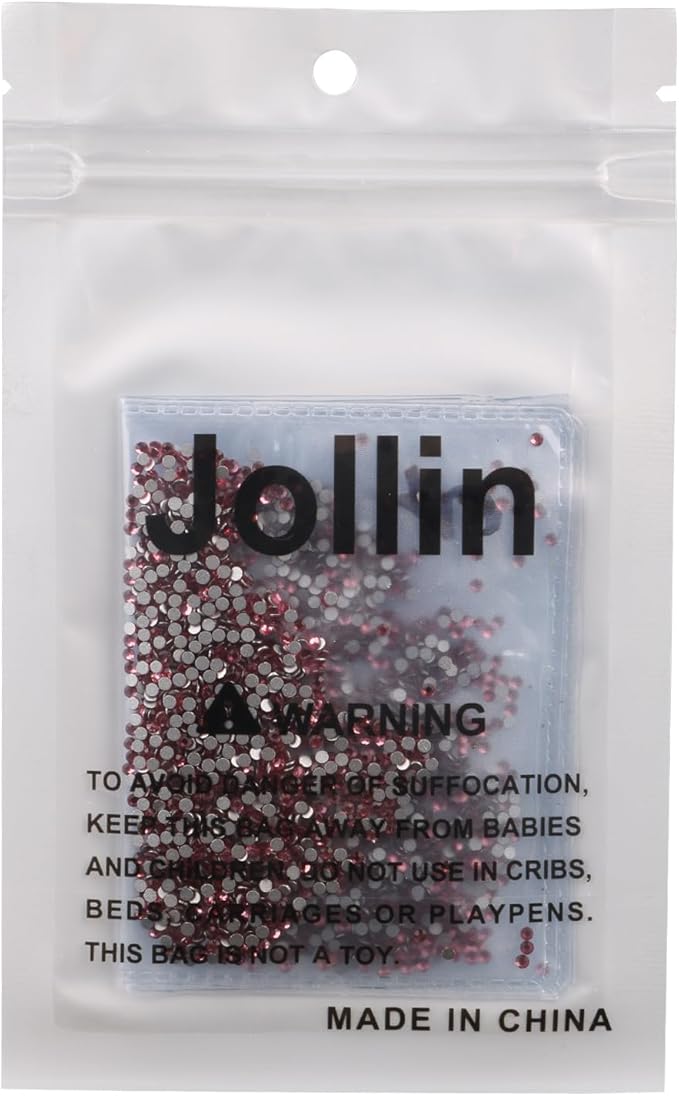 Jollin Glue Fix Crystal Flatback Rhinestones Glass Diamantes Gems for Nail Art Crafts Decorations Clothes Shoes(ss5 2880pcs, Rose)
