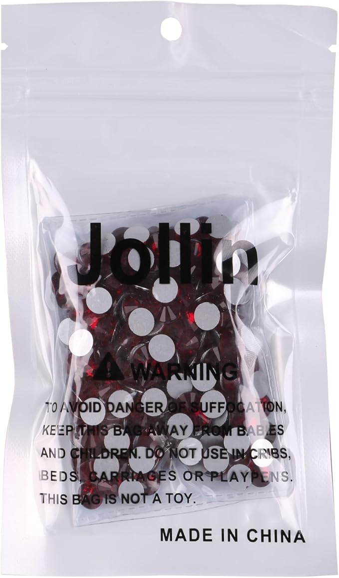 Jollin Glue Fix Crystal Flatback Rhinestones Glass Diamantes Gems for Crafting Nail Art Crafts Decorations Clothes Shoes 7.2mm (ss34 288pcs, Dark Siam)