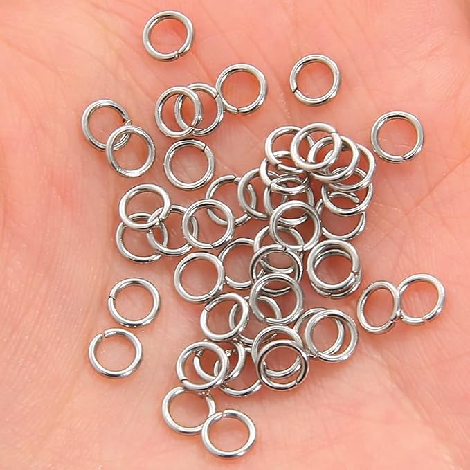 1000pcs 304 Stainless-Steel Jump Rings for Jewelry Making Supplies 5mm 21Gauge Boxed Silver Open Jump Rings Jewelry Findings Jump Ring for DIY Bracelet Earrings Necklace Connectors Charm Ring