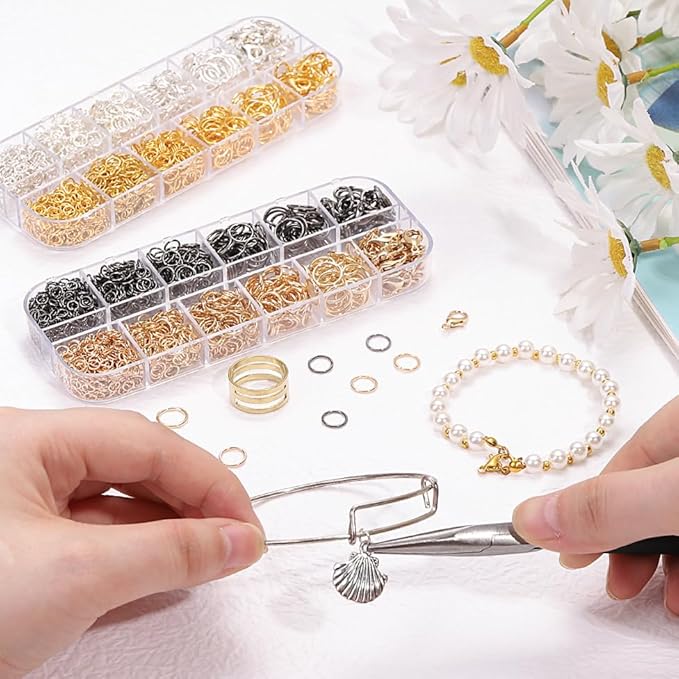 DIYDEC Jump Rings for Jewelry Making 2143pcs Open Jump Rings and Lobster Clasps Necklace Bracelet Jewelry Repair Kit with Pliers Tweezers Jump Ring Opener