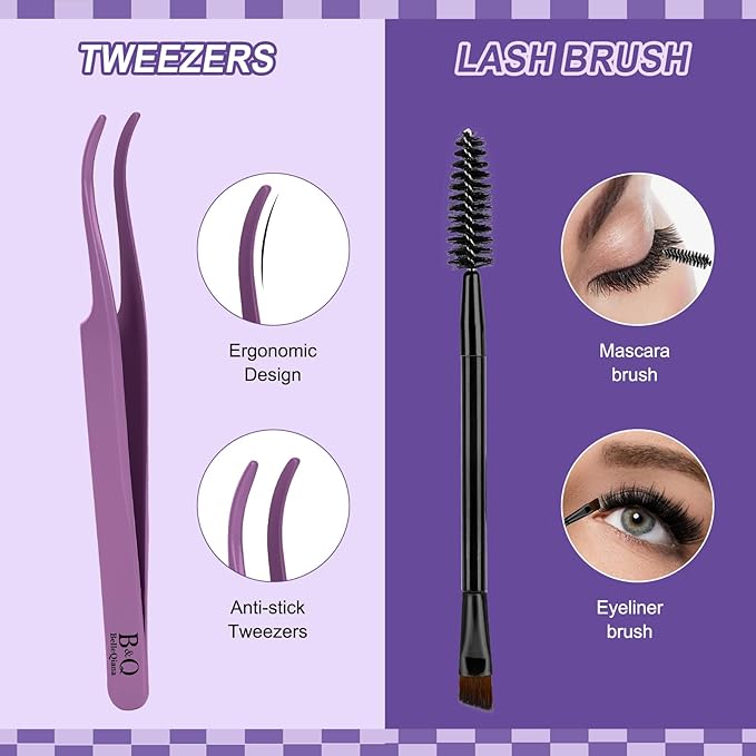 B&Q Manga Lash Clusters Kit SalonSpike 03 10-18mm Mixed Fluffy Eyelash Clusters 144pcs Easily Achieve Salon-quality Lash Extension Results Perfect for Beginners to DIY at Home.(KIT-SalonSpike 03)