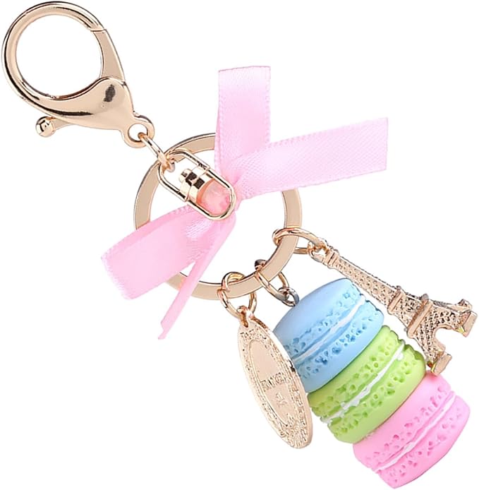 Eiffel Tower Keychain, Cake Keychain, Key Ring Cute, for Keyring Bag Pendant Car Charm Decoration, Women