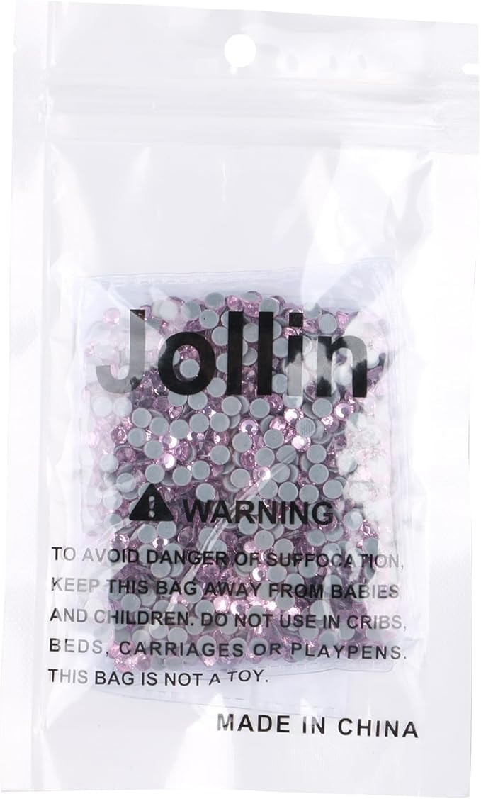 Jollin Hot Fix Crystal Flatback Rhinestones Glass Diamantes Gems 4.0mm(16ss 1440pcs, Pink)