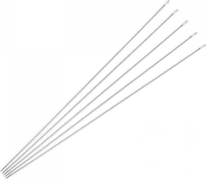 uxcell Beading Needles Fine Thin Long Straight Sewing Embroidery Threads Stainless Steel 4.72 Inch 0.03 Inch Wire Diameter 50Pcs