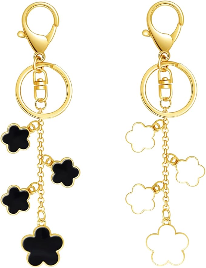Keychains for Womens, Bag Charm Flowers Car Key Chain Key Ring Pendant for Purse, Handbag Bag Decoration