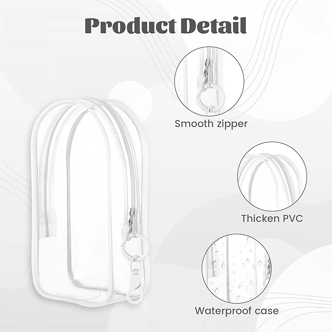 Clear Keychain Pouch, Keychain Figure Display Case for 17cm Doll, Waterproof Hanging Figure Display Bag with Keychains Mini Small Clear Makeup Zipper Pouches Bag for Dolls Collection