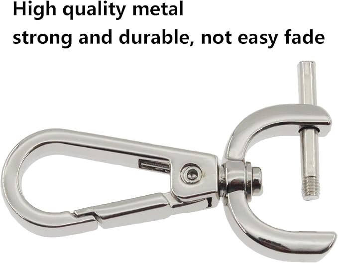 4 PCS Swivel Clasp Hooks,SAFYY Detachable Snap Hook W/Screw Bar Heavy Duty,1 Inches D Ring Swivel Lobster Claw Clasp with Screwdriver for Lanyard Bag Leather Craft Purse Hardware DIY Bag-Silver
