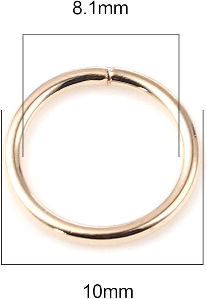200 Pieces - 10mm Jump Rings - KC Gold Tone Plated - 18 Gauge (1mm Thickness)