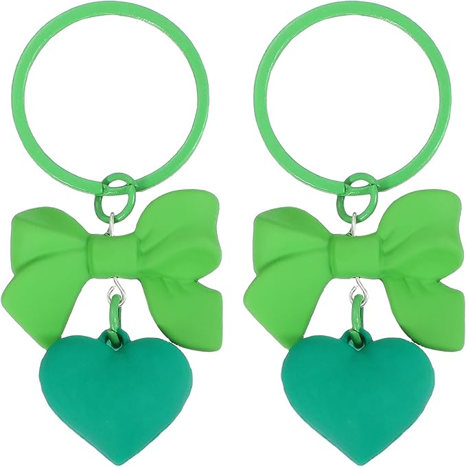 PATIKIL Cute Heart Keychain for Women, Bow Heart Purse Charm Bag Charm Accessories for Handbag Car Purse Backpack Wallet