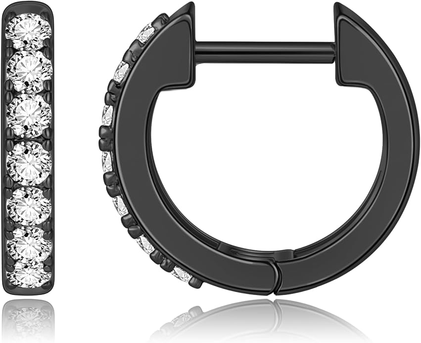 Gacimy Gold Huggie Earrings for Women 14K Real Gold Plated, Small Cubic Zirconia Cartilage Hoop Earrings Cuffs for Women