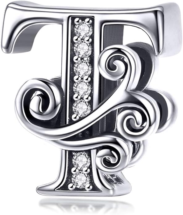 925 Sterling Silver Letter Charms for Pandora Bracelets Alphabet Initial Charms Beads Birthday Christmas Jewelry Gift for Women