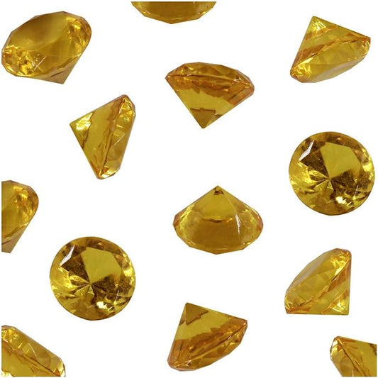 WELMATCH Gold Acrylic Diamond Vase Fillers 1 Pound - 240 pcs 3/4 Inch Wedding Party Event Banquet Birthday Decoration Crystals Gem Table Scatters (Gold, 240 pcs)