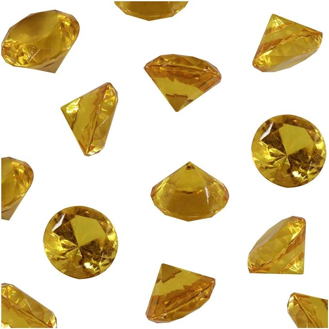 WELMATCH Gold Acrylic Diamond Vase Fillers 2 Pounds - 500 pcs 3/4 Inch Wedding Party Event Banquet Birthday Decoration Crystals Gem Table Scatters (Gold 500 pcs)