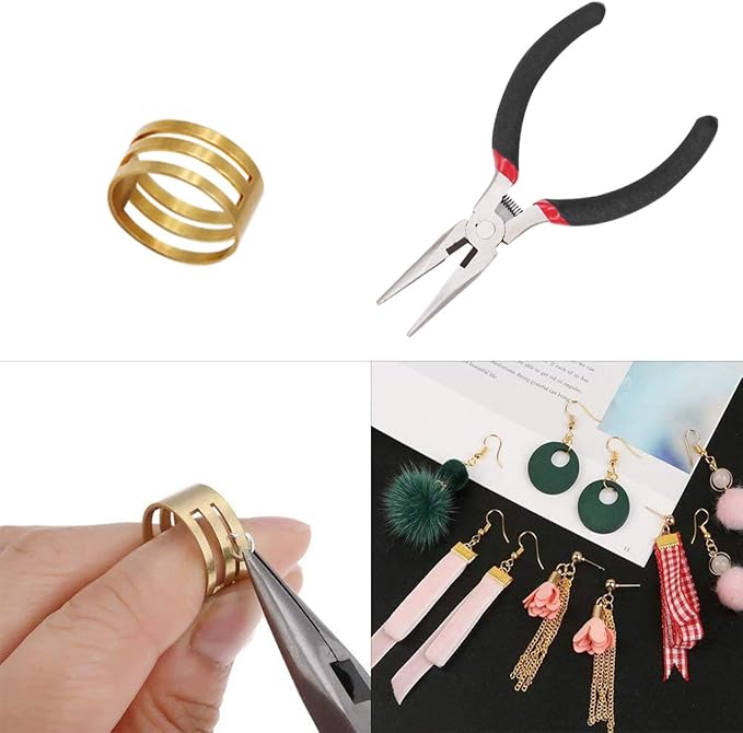 EuTengHao 1504pcs Jewelry Repair Tools Kit with Jewelry Pliers, Jump Rings Opener, Tweezers, Lobster Clasps, Bright Silver