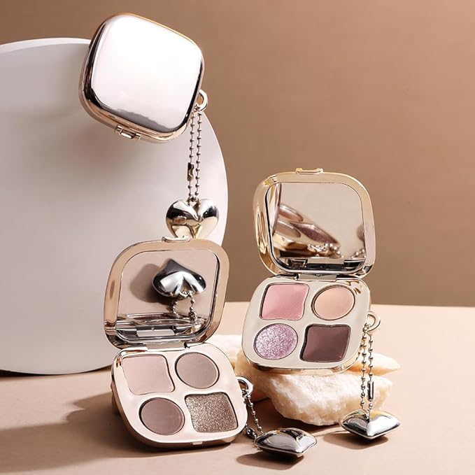 Multi-Finish Eyeshadow Palette, Matte Shimmer Metallic Eye Brightening Palette with Silky Smooth Powder, Fine Shimmer Duochrome Sparkle, Long-Lasting Blendable Shadows for Aegyo-Sal Highlight-1#