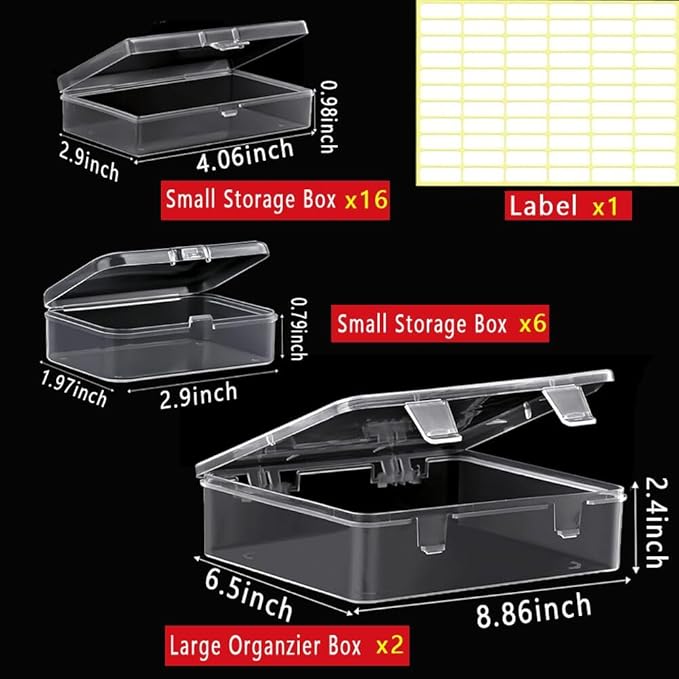 24pcs Bead Storage Containers,Large Bead Organizer Boxes And Craft Storage Boxes For Bracelet Making Diy Jewelry Craft Nails, Bracelets, Jewelry, Diamonds, Clay Beads, Screws,4.06x2.9x0.98inch