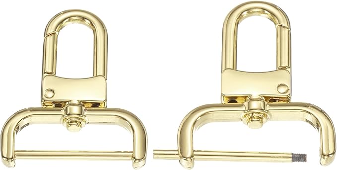 PATIKIL 1.3 Inch Swivel Clasp Hooks, 2 Pcs Detachable Snap Hook with Screw Bar, Swivel Lobster Claw Clasps for Bag Strap Replacement Purse Lanyard DIY Craft Hardware, Light Gold
