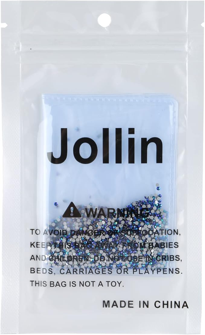 Jollin Glue Fix Crystal Flatback Rhinestones Glass Diamantes Gems for Crafting Nail Art Crafts Decorations Clothes Shoes 1.6mm (ss4 2880pcs, Jet AB)