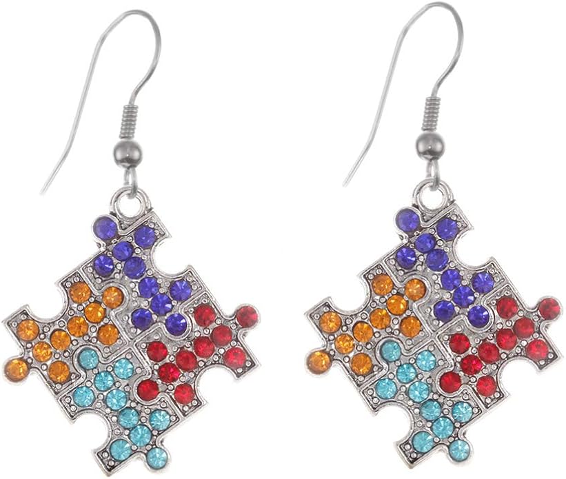 Inspired Silver - Silver Customized Charm French Hook Drop Earrings with Cubic Zirconia Jewelry