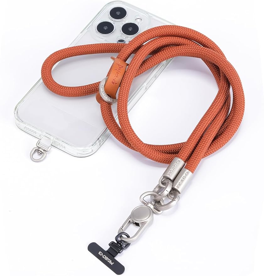 project-cb Phone Lanyard×1,Phone Tether Tab×2, Crossbody Cell Phone Lanyard,Rope Lanyard,Universal Adjustable Phone Strap (Brown-S)